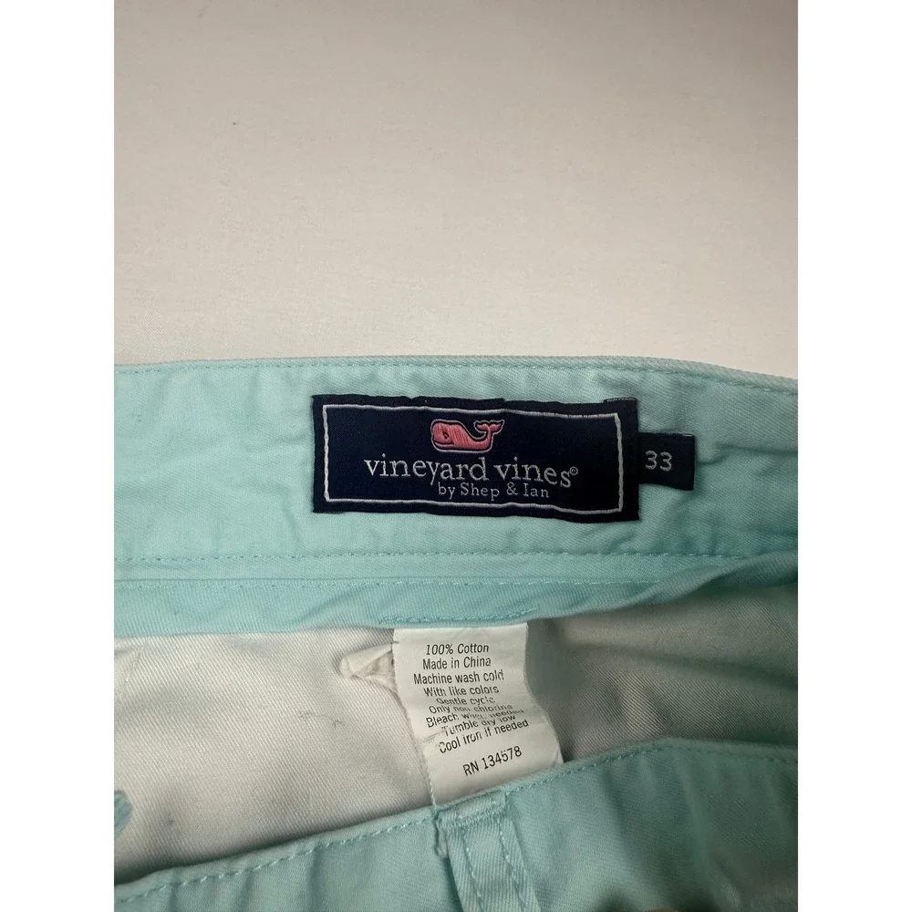 Vineyard Vines Shorts 33 Baby Blue Cotton Breaker Chino Preppy Summer Men